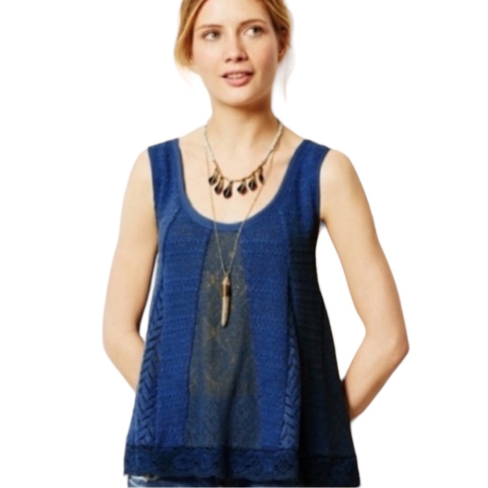 Anthropologie Meadow Rue “Carrigan” Crochet Tank Top